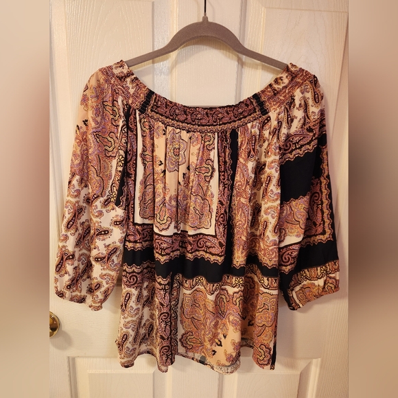 Lascana Venus Women’s Blouse 3/4 Sleeve Cold shoulders Multicolored - Picture 5 of 6